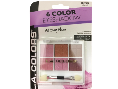 L.A. Colors – 6 Color Eyeshadow – All Day Wear – Palette Browns – Playful Shades Supply