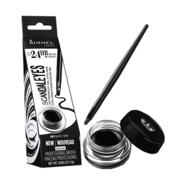 RIMMEL - SCANDALEYES WATERPROOF GEL EYELINER - 001 BLACK Discount