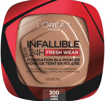 LOREAL - Up to 24H Fresh Wear Foundation in a Powder - 300 Amber Online now