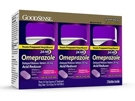 GoodSense Omeprazole Delayed Release Tablets 20 Mg- Pack of 3 Hot on Sale