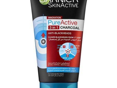 Garnier Active Pur Charcoal 3in1 wash Scrub Mask 150ml For Discount