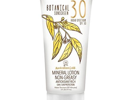 Australian Gold Botanical Sunscreen Mineral Lotion, SPF 30, 5 Ounce | Broad Spectrum | Water Resistant For Cheap