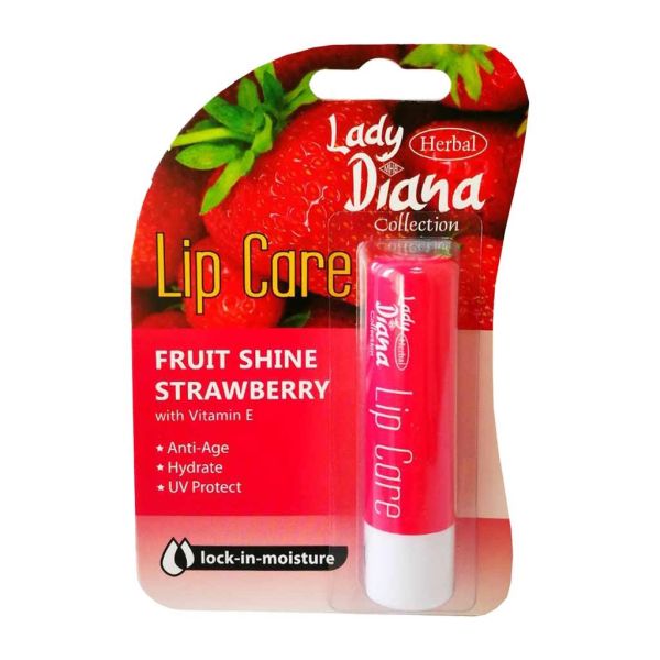 Lady Diana Strawberry Shine Moisturize Lip Care (Pack Of 3) Fashion