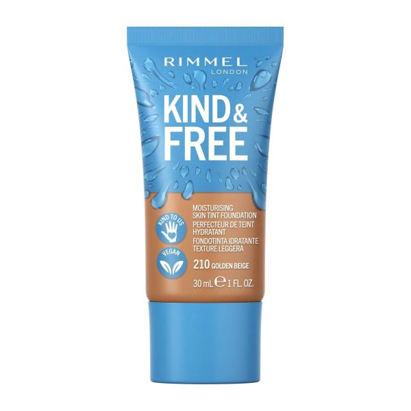 Rimmel London KIND & FREE MOISTURISING SKIN TINT Foundation 30ML GOLDEN BEIGE IV Hot on Sale