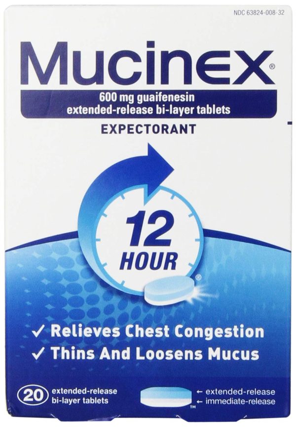 Mucinex Guaifenesin Extended Release Tablets 20 Count Sale