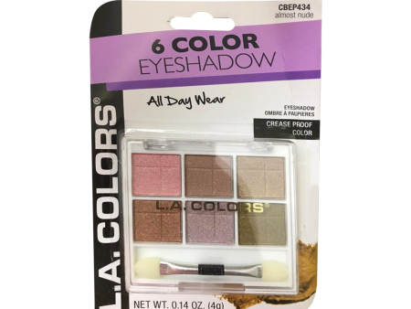 L.A. Colors – 6 Color Eyeshadow – All Day Wear – Palette Browns – Almost Nude Sale