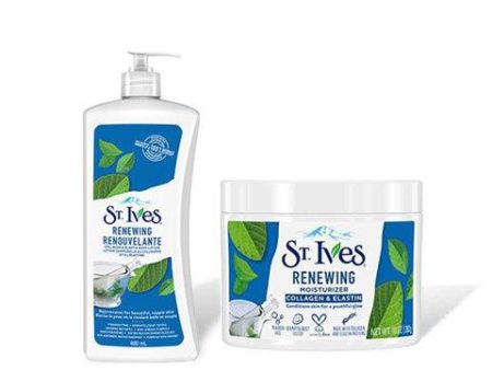 St.ives Reniewing Collagen Elastin moisturizer and body lotion set For Cheap