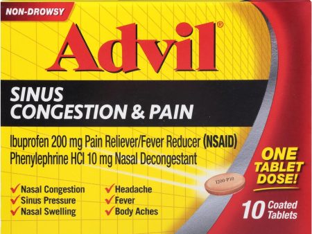 Advil Sinus Congestion and Pain-- 10 ct. Online Hot Sale