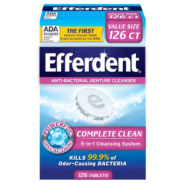 Efferdent Anti-Bacterial Denture Cleanser- 126 count Online Sale