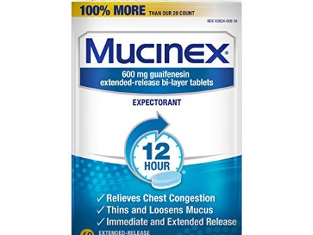 Mucinex Guaifenesin Extended Release Tablets 40 Count Online now