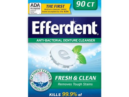 Efferdent Plus Mint Anti-Bacterial Denture Cleanser- 90 count For Cheap