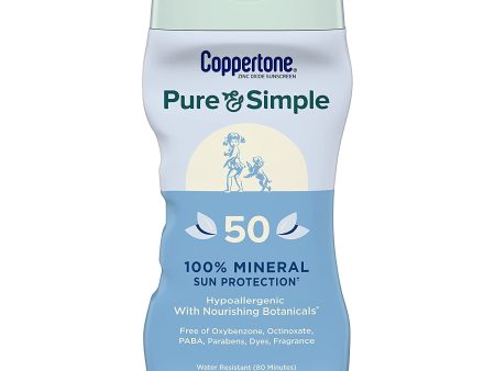 Coppertone Pure & Simple SPF 50 Sunscreen Lotion For Sale