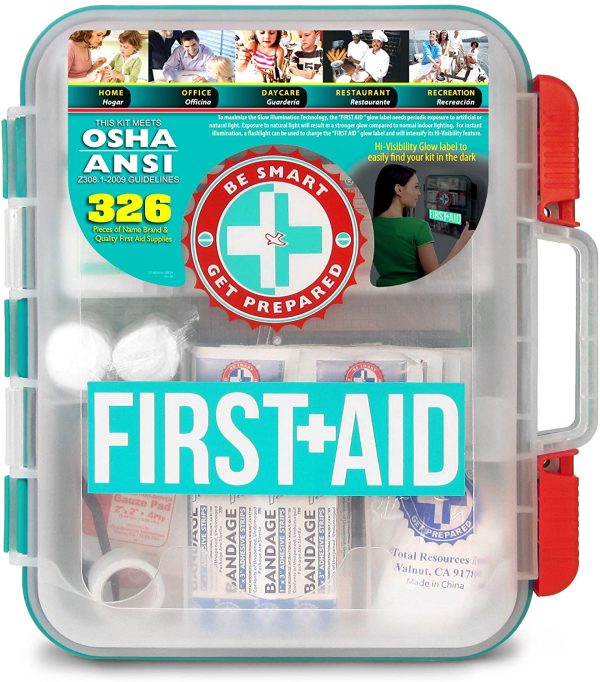 Be Smart First Aid Kit Hard Teal Case 326 Pieces Online Sale