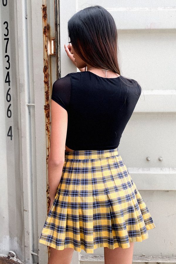 Kareena Skirt - Yellow Plaid For Sale