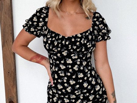 Regina Dress - Black Floral Discount