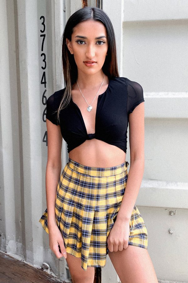 Kareena Skirt - Yellow Plaid For Sale