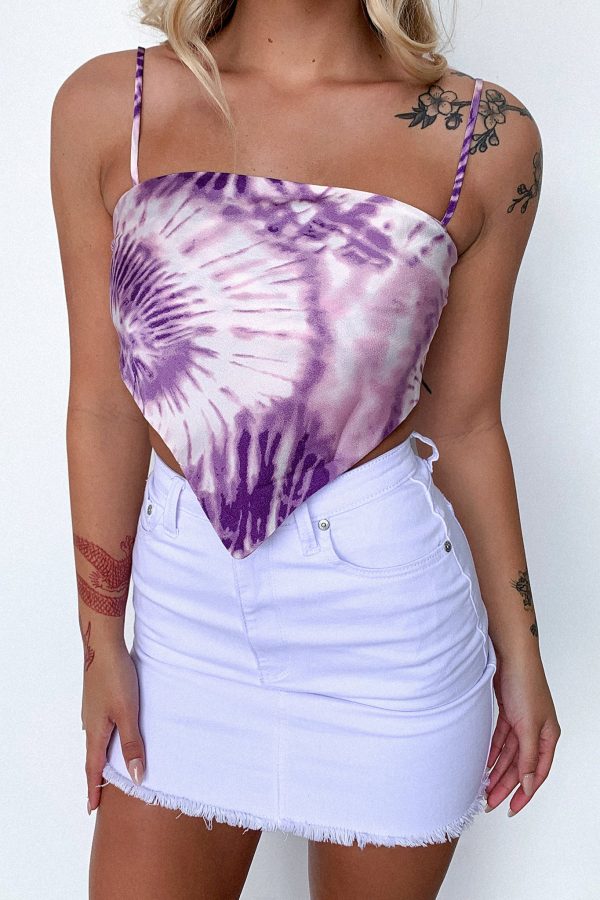 Anayanka Scarf Top - Purple Tie Dye Sale