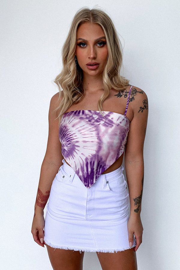 Anayanka Scarf Top - Purple Tie Dye Sale